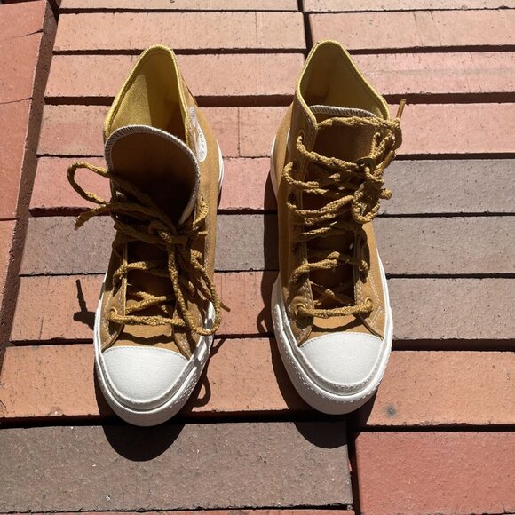 Converse Ctas Lift Platform Sneakers Women's High Top Burnt Honey Casual A04363F - Picture 10 of 10
